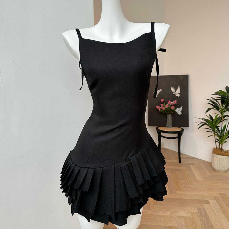balletcore aesthetic pleated dress