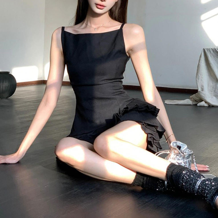 balletcore aesthetic pleated dress