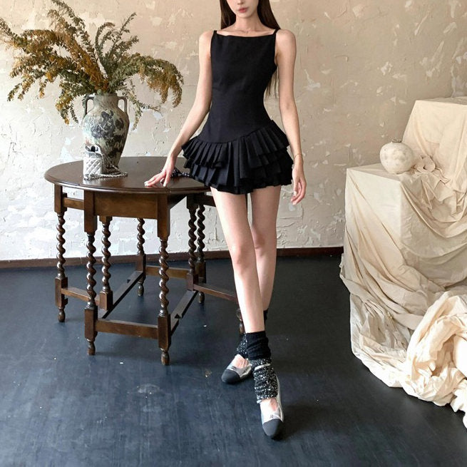 balletcore aesthetic pleated dress