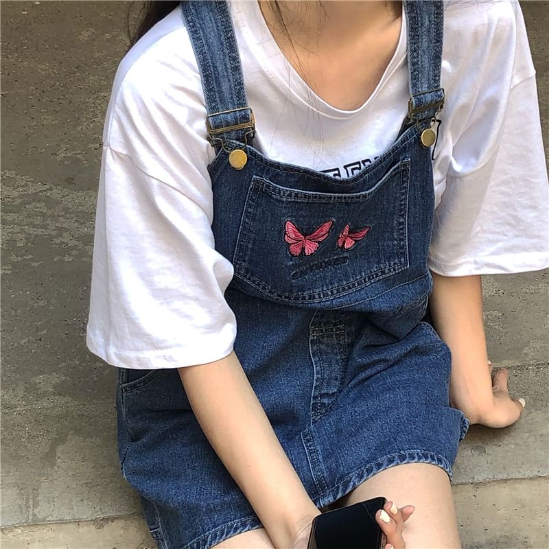 butterfly dungaree dress