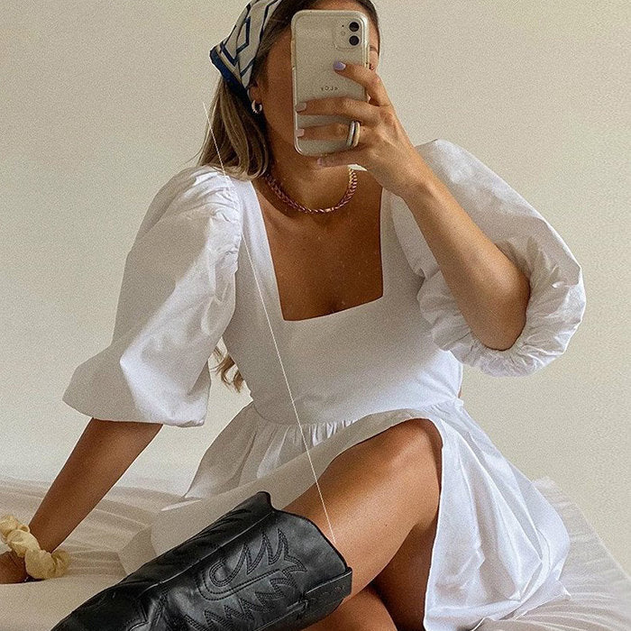 cottage calling mini dress