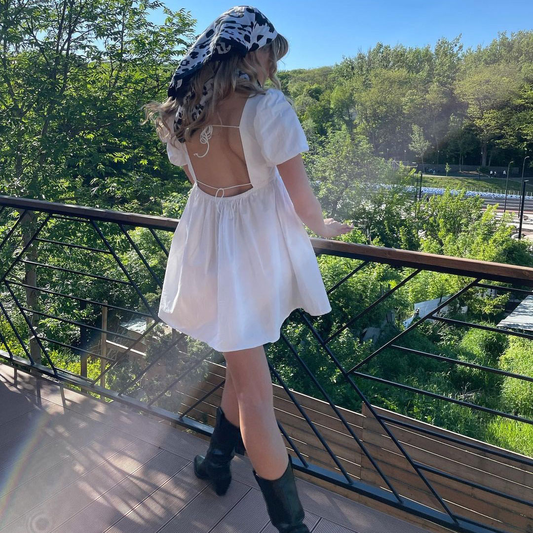 cottage calling mini dress