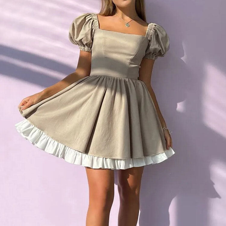 fairycore aesthetic green mini dress