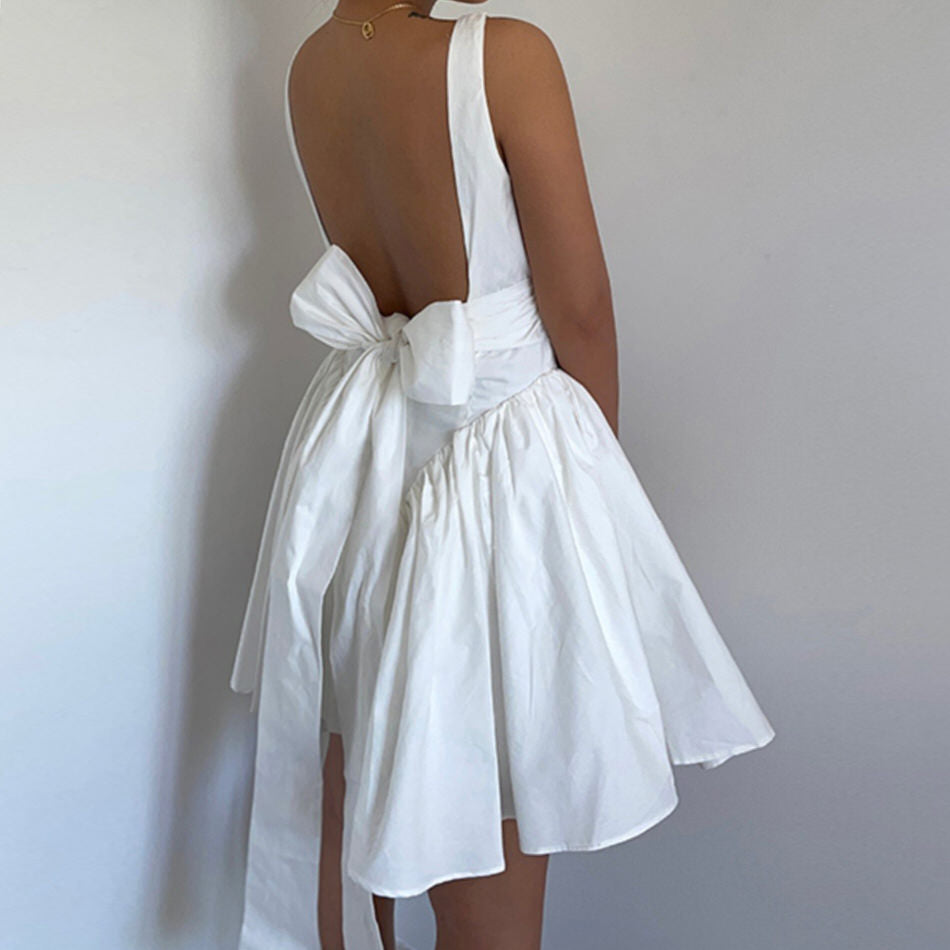 garden of envy back tie milkmaid dress