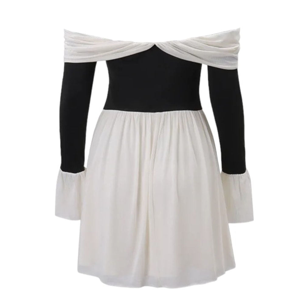 mademoiselle bow off shoulder dress