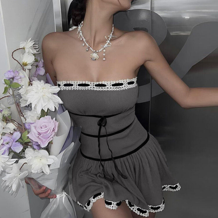 french maid grey dress