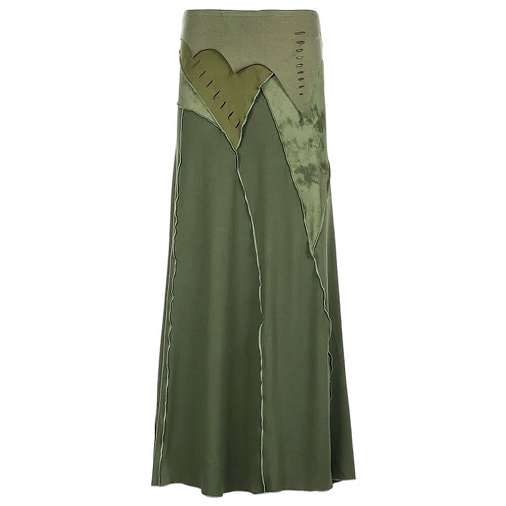 fairycore patchwork maxi skirt