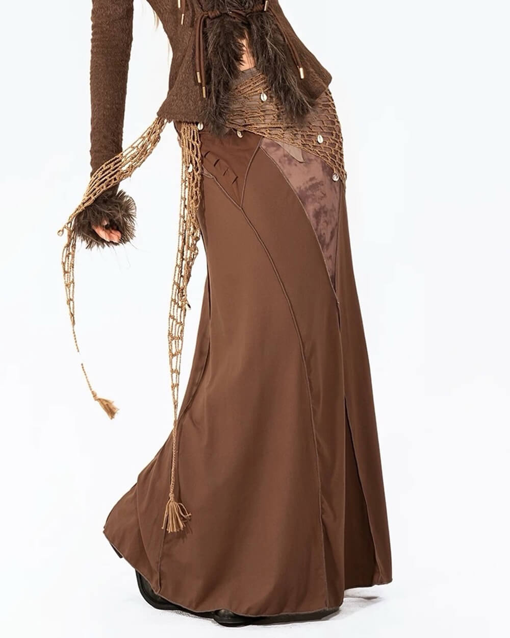 fairycore patchwork maxi skirt