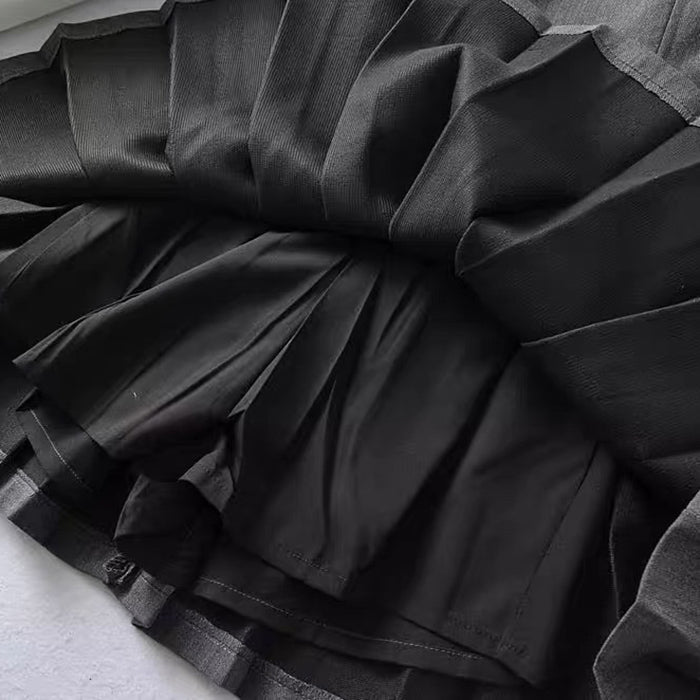 pleated mini dress in grey