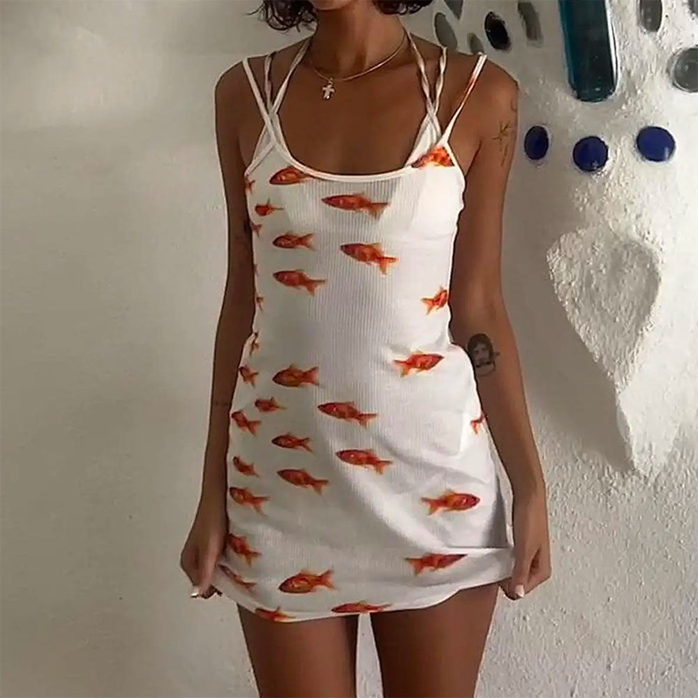 koi fish slip dress