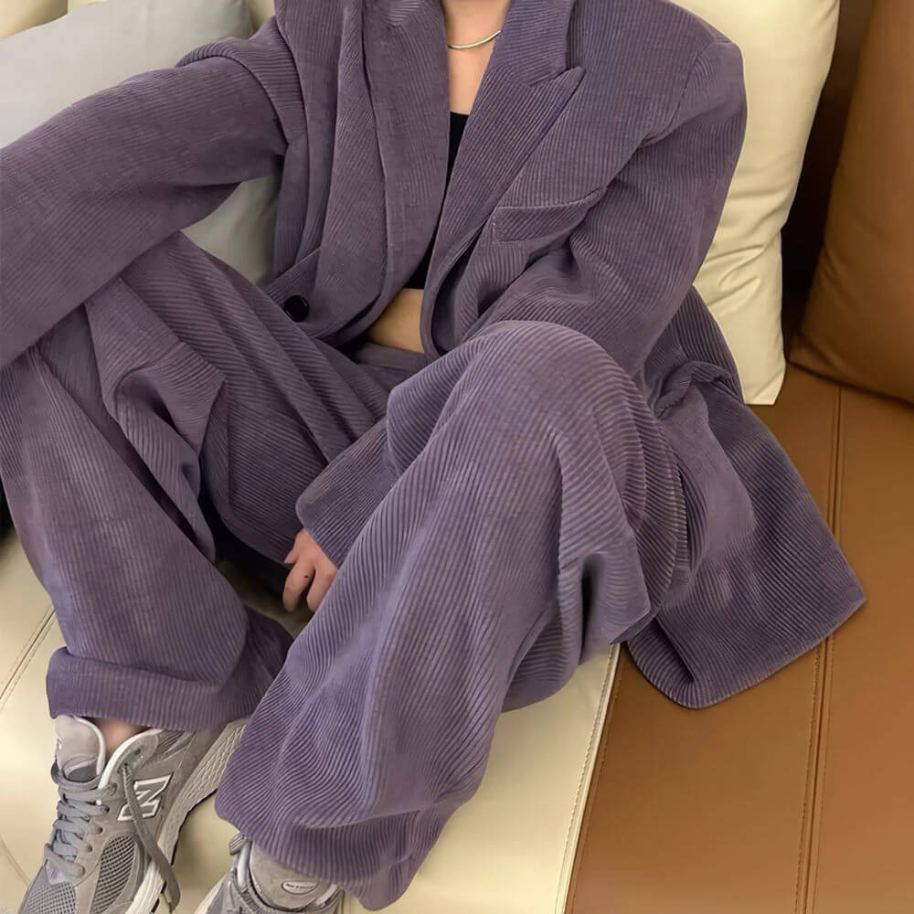 drama club purple blazer & pants set