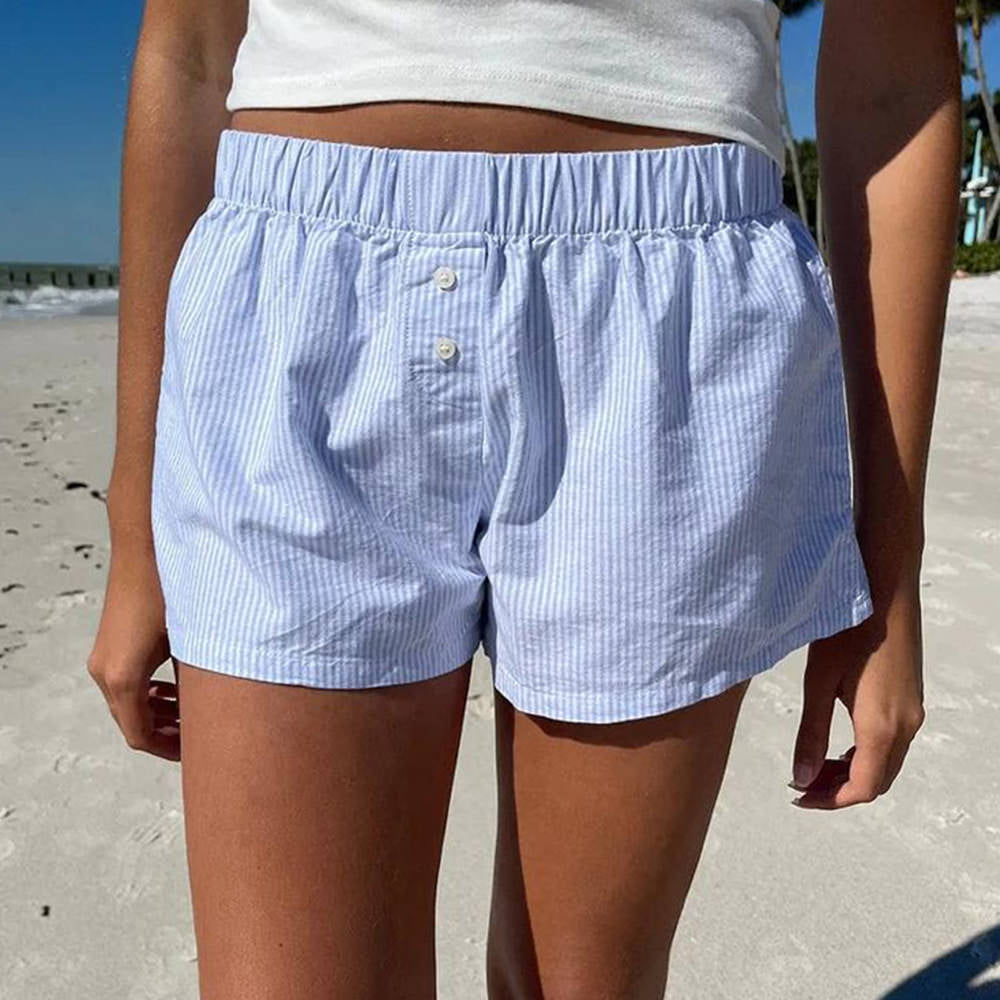 soft striped lounge shorts