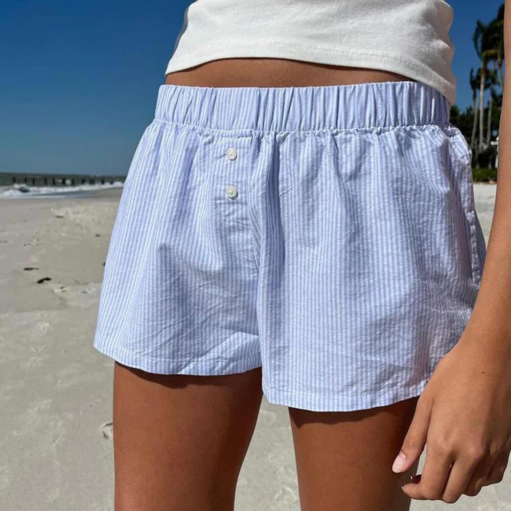 soft striped lounge shorts