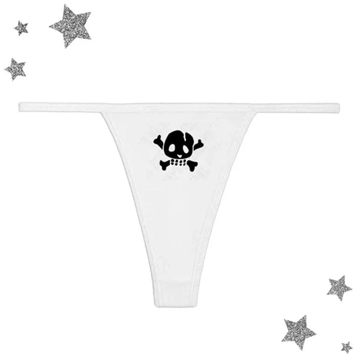 y2k skull thong panty