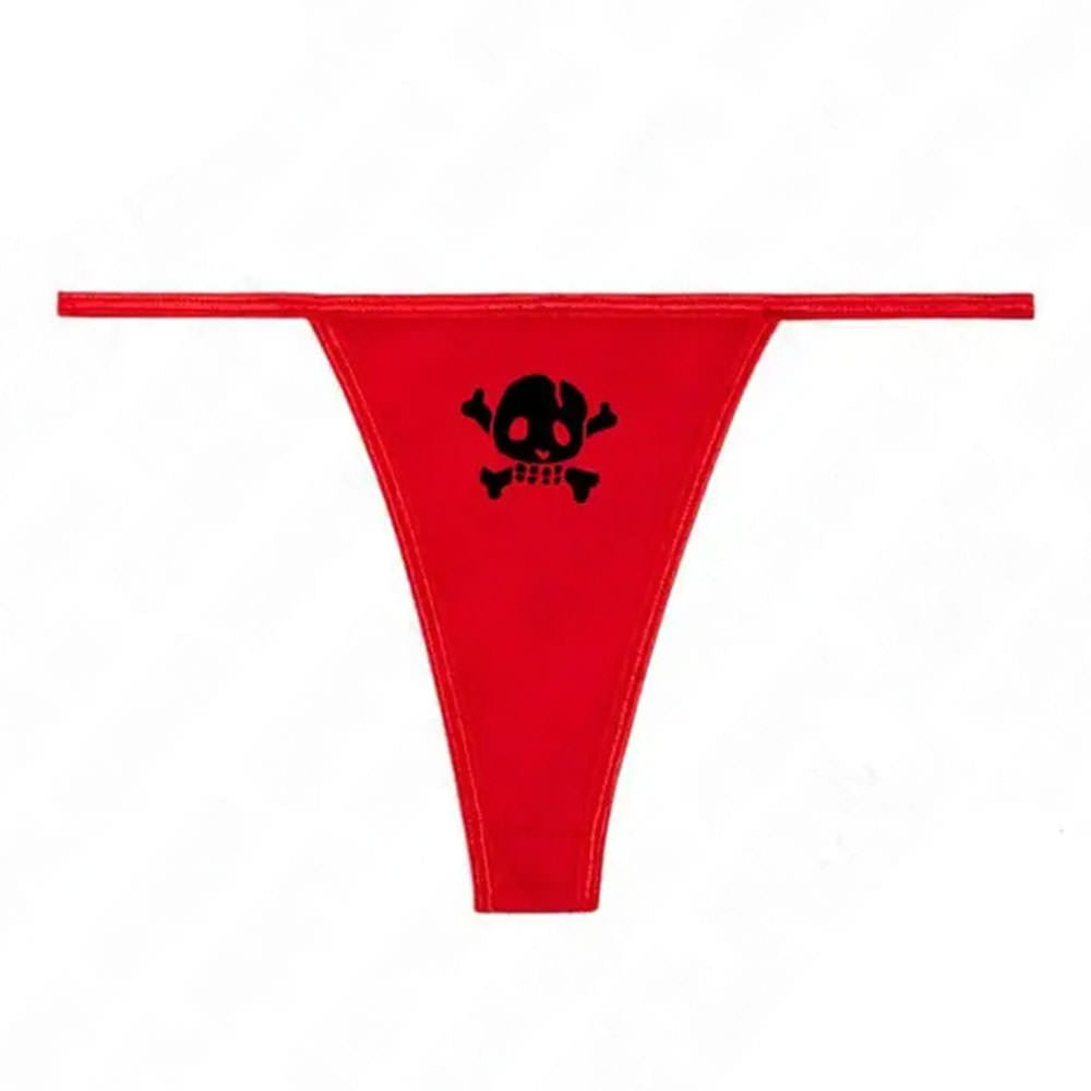 y2k skull thong panty