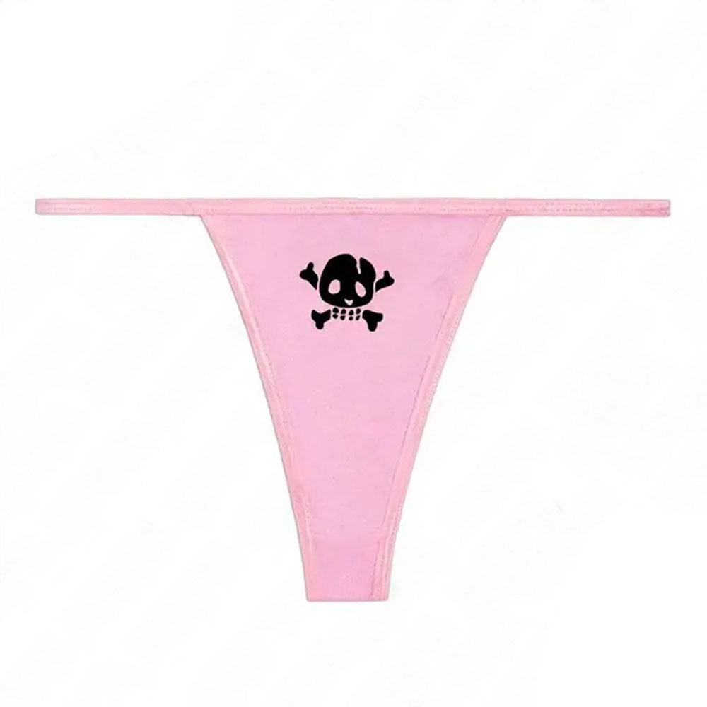 y2k skull thong panty